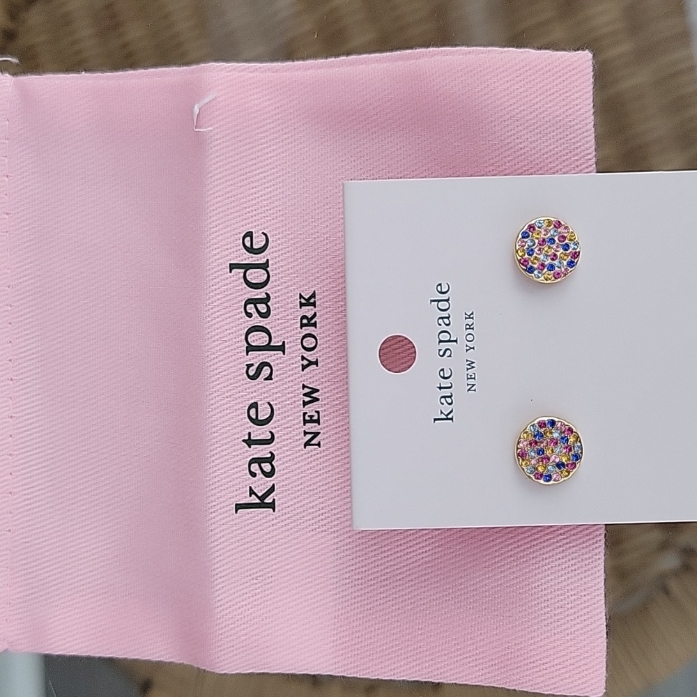 Kate Spade multi pave studs with dust bag